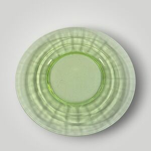 Anchor Hocking Block Optic Green Plate Depression Glass 1930s